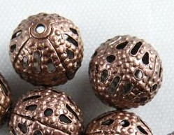 Бусина ажурная 01 "Шарик" 12мм античная медь (Iron) (10шт)