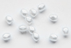 Бусина &quot;жемчуг&quot; Бочонок гранёный 5*4мм белый (стекло) (20шт.)