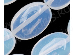 Бусина каменная Овал 69 18*13*4,5мм Лунный камень синт. (Опалит) (камни)