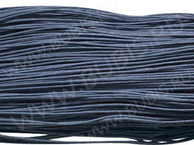 Вощёный х/б шнур 2мм тёмно-синий (1м)