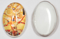 Кабошон стеклянный 12 Овал 18*13*5,8мм рисунок 19 (стекло)