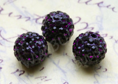 Бусина Шамбала 05 10мм лиловая (керамика и стекло)