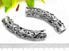 Бусина 119 Трубочка большая ажурная 47,5*16*9,5мм античное серебро (литьё)