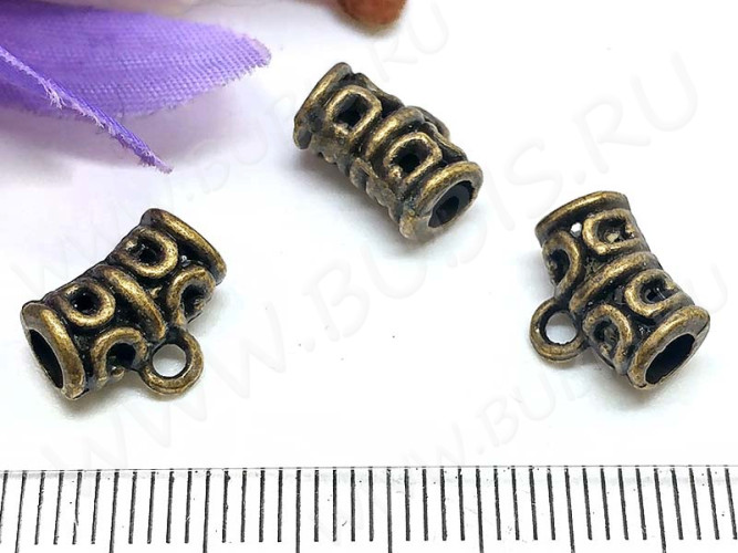 Бусина с петлёй 061 Бейл ажурный 11*9,5*5,5мм античная бронза (литьё)