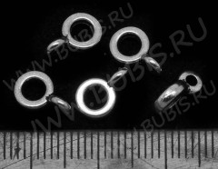(СКИДКИ!!!) Бусина с петлёй 080 Бейл плоский 11*8*2,3мм античное серебро (литьё) (10шт)