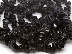 Галтовка крупная 10-14мм Агат чёрный натуральный (камни) (нить с замком 42-45см)