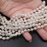 Купить (ОПТ) Бусина Жемчуг 34 Sea Shell Perl округлый 6мм белый имит. (камни) (нить 23см) с доставкой по России