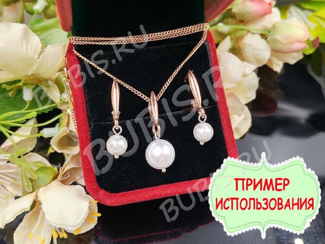 (ОПТ) Бусина Жемчуг 34 Sea Shell Perl округлый 6мм белый имит. (камни) (нить 23см)