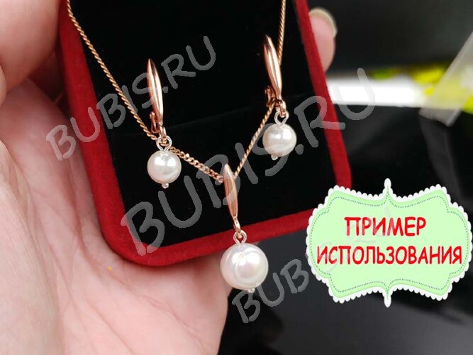 (ОПТ) Бусина Жемчуг 34 Sea Shell Perl округлый 6мм белый имит. (камни) (нить 23см)