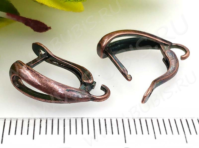 Швензы с английским замком №85 Капля крупная 19*13*6мм античная медь (Brass) (1 пара)