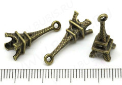 Подвеска Эйфелева башня 08 3D 22,5*8*8мм античная бронза (литьё)