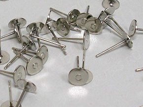 Пуссеты ("гвоздики") №014 с платформой 10мм 12*0,7мм цвет платины (Iron) (1 пара)