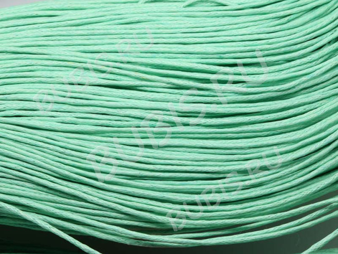 (СКИДКИ!!!) Вощёный х/б шнур 1мм светло-бирюзовый (ок. 80м)