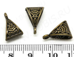 (СКИДКИ!!!) Бусина с петлёй 008 Бейл треугольный 15*10*7мм античная бронза (литьё) (10шт.)