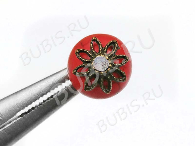 (СКИДКИ!!!) 218 Шапочка цветочек ажурный 10,5*10*2,8мм античная бронза (литьё) (10шт.)