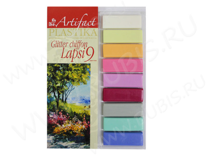 Полимерная глина Артефакт набор 7109-49 Lapsi GLITTER CHIFFON 9 цветов 180г