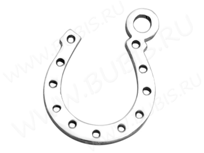 Подвеска Подкова 06 13*10*1мм цвет платины (Хирургическая сталь)