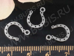 Подвеска Подкова 06 13*10*1мм цвет платины (Хирургическая сталь)