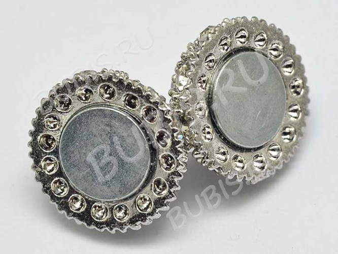 Магнитный замочек №27 Шар со стразами 14,5*9,5*9,5мм цвет платины (сплав и стекло)