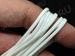 Шнур кожаный 25 мягкий кожзам полоска 2*1мм белый (1м)