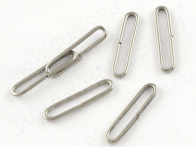 Колечки овальные 18*4*1мм цвет платины (Хирургическая сталь) (10шт)