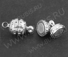 Магнитный замочек №08 с огранкой 11*6мм цвет платины (Brass)