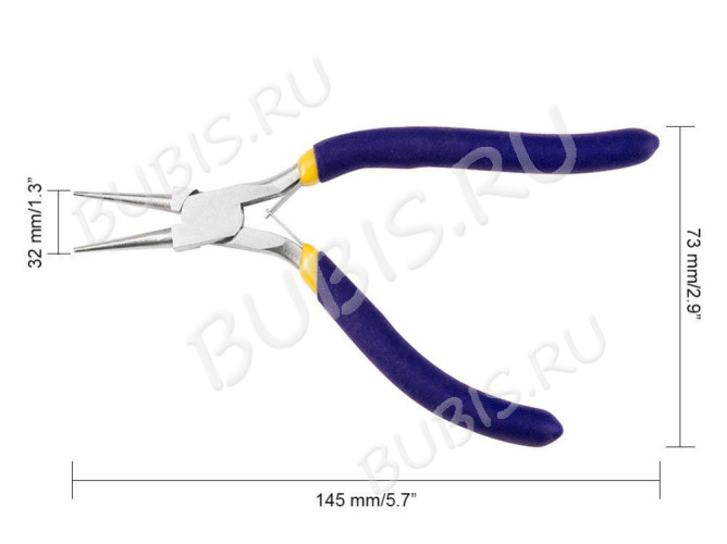 Круглогубцы 24 с изогнутыми ручками синие (инструменты для бижутерии)