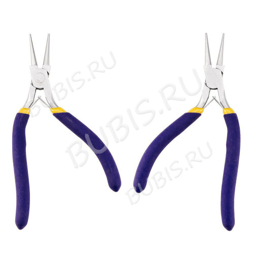 Круглогубцы 24 с изогнутыми ручками синие (инструменты для бижутерии)