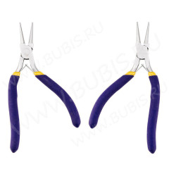 Круглогубцы 24 с изогнутыми ручками синие (инструменты для бижутерии)