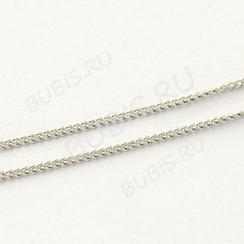 Цепочка S88 панцирная с плоскими звеньями 1*0,8*0,3мм цвет платины (Хирургическая сталь) (50см) 