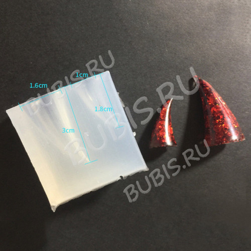 Молд 278 для эпоксидной смолы Рожки Дьявола 35*34*19мм (силикон)