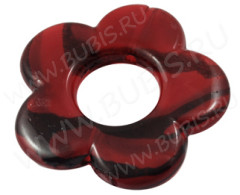 Бусина акрил Цветочек 40 рамка 32*31*5мм бордово-чёрный прозрачный (акрил)