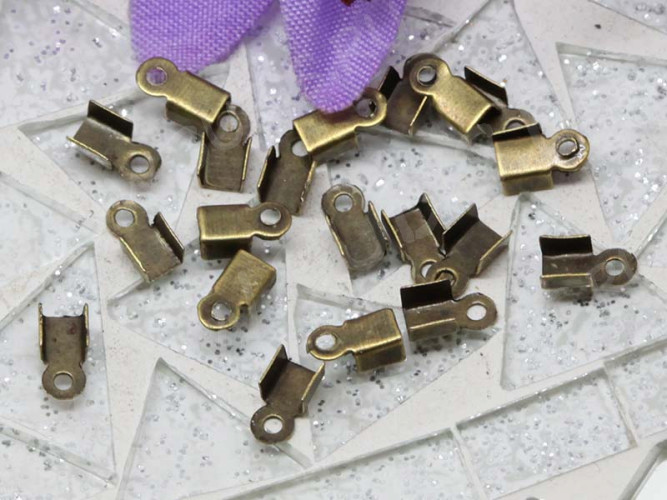 (СКИДКИ!!!) Зажимы №10 6*3*2,2мм античная бронза (Iron) (100шт.)