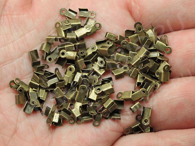 (СКИДКИ!!!) Зажимы №10 6*3*2,2мм античная бронза (Iron) (100шт.)