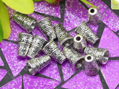 (СКИДКИ!!!) 210 Шапочка Конус с кружочками 10*7*7мм античное серебро (литьё) (10шт)