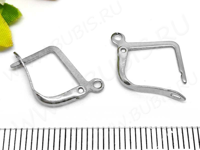 Швензы с английским замком №11 17*13,5*2мм цвет платины (хирургическая сталь) (1 пара)