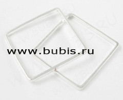 Декоративный элемент Квадрат 14*14мм серебристый (Brass) (10шт.)