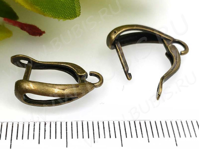 Швензы с английским замком №85 Капля крупная 19*13*6мм античная бронза (Brass) (1 пара)
