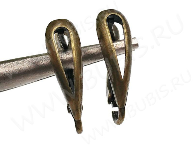 Швензы с английским замком №85 Капля крупная 19*13*6мм античная бронза (Brass) (1 пара)