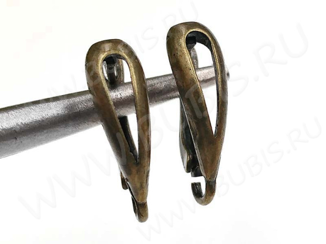 Швензы с английским замком №85 Капля крупная 19*13*6мм античная бронза (Brass) (1 пара)