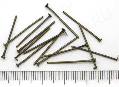 (СКИДКИ!!!) Штифт со шляпкой 22*0,7мм античная бронза, БЕЗ никеля (Iron) (50шт.)