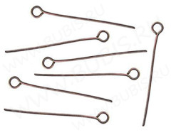 (ОПТ) Штифт с петлёй 20*0,7мм античная медь (Iron) (100г)