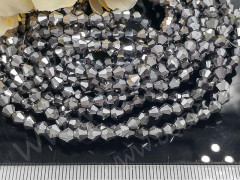 (СКИДКИ!!!) Бусина кристалл Биконус гранёный 4*4мм Хрусталь т.серебристый непрозрачный (имитация Сваровски) (20шт.)