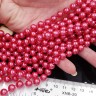 Бусина округлая "жемчуг" 8мм фуксия (стекло) (10шт.) Купить Бусина округлая "жемчуг" 8мм фуксия (стекло) (10шт.) с доставкой по России