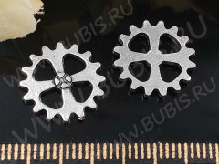 Шестерёнка 14 14*14*1,7мм античное серебро (литьё) (Steampunk)