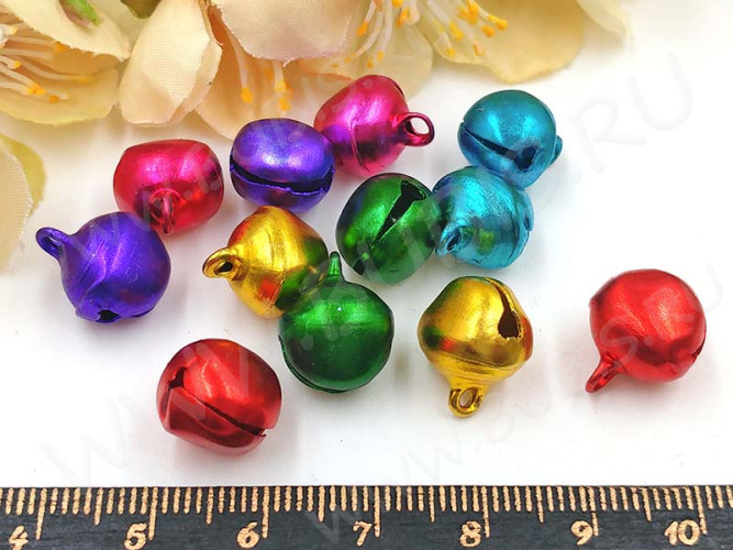 Подвеска Бубенчик 05 3D 13,5*11,5*10,5мм микс цветов (Aluminium) (10шт.)