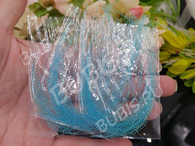 Наполнение для смолы и бутылочек 044 Ниточки 3-9см в пакетике голубые (украшения)