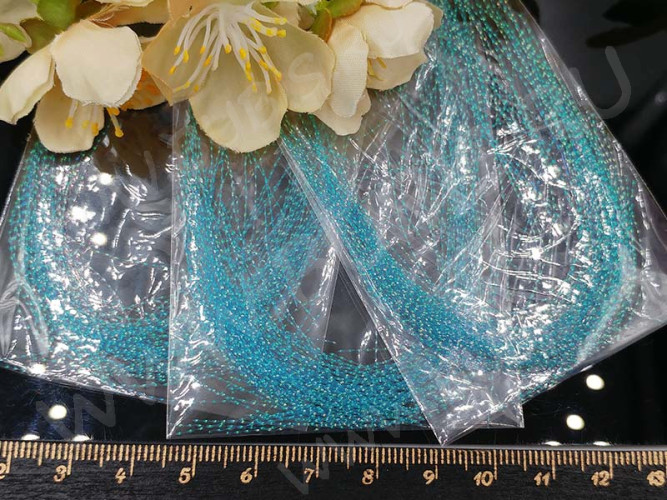 Наполнение для смолы и бутылочек 044 Ниточки 3-9см в пакетике голубые (украшения)