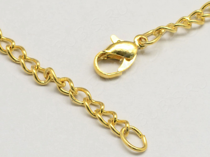 Шнур с замочком 44 Цепочка для кулона 3,5*2мм золотистая (Iron) (80см)