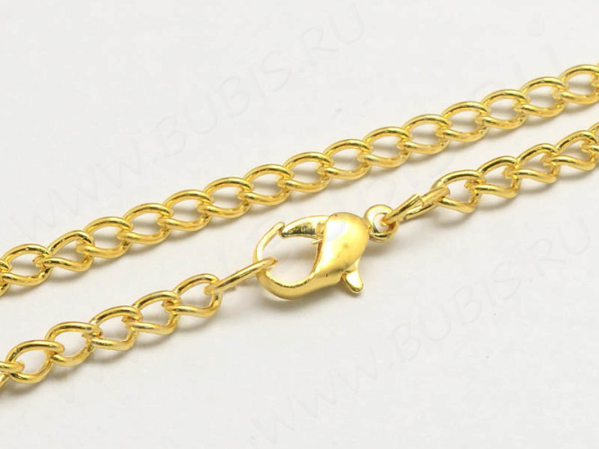 Шнур с замочком 44 Цепочка для кулона 3,5*2мм золотистая (Iron) (80см)